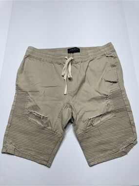 PacSun Tan Distressed Drawstring Men's Hybrid Shorts